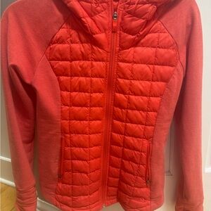 North Face Quilted Hooded Fleece Jacket